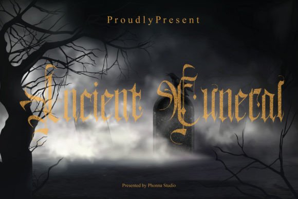 Ancient Funeral Font: Gothic Style for Bold Editorial Design